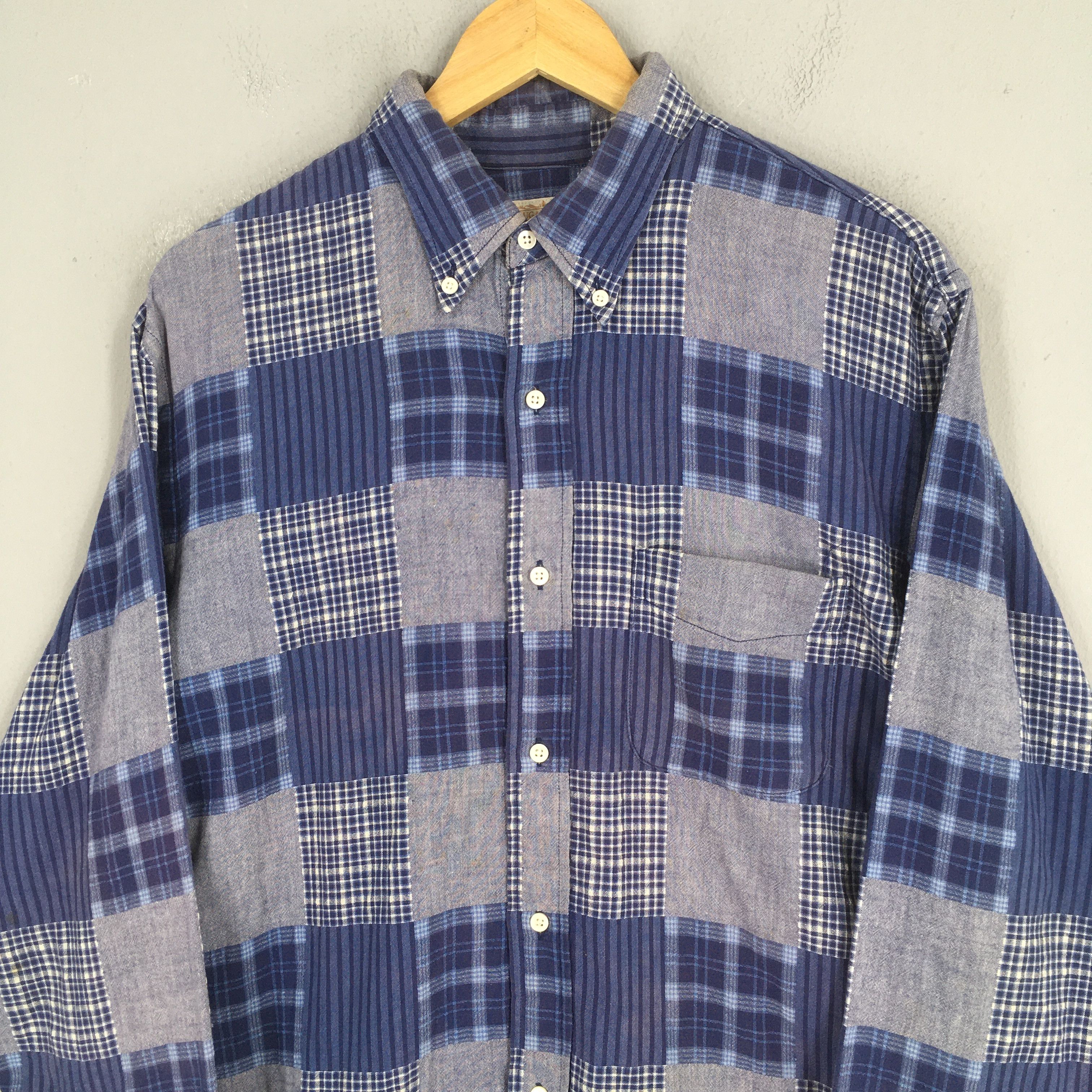 Sugar Cane Vintage Sugar Cane Japan Patchwork Checkered Flannel Size US L / EU 52-54 / 3 - 2 Thumbnail