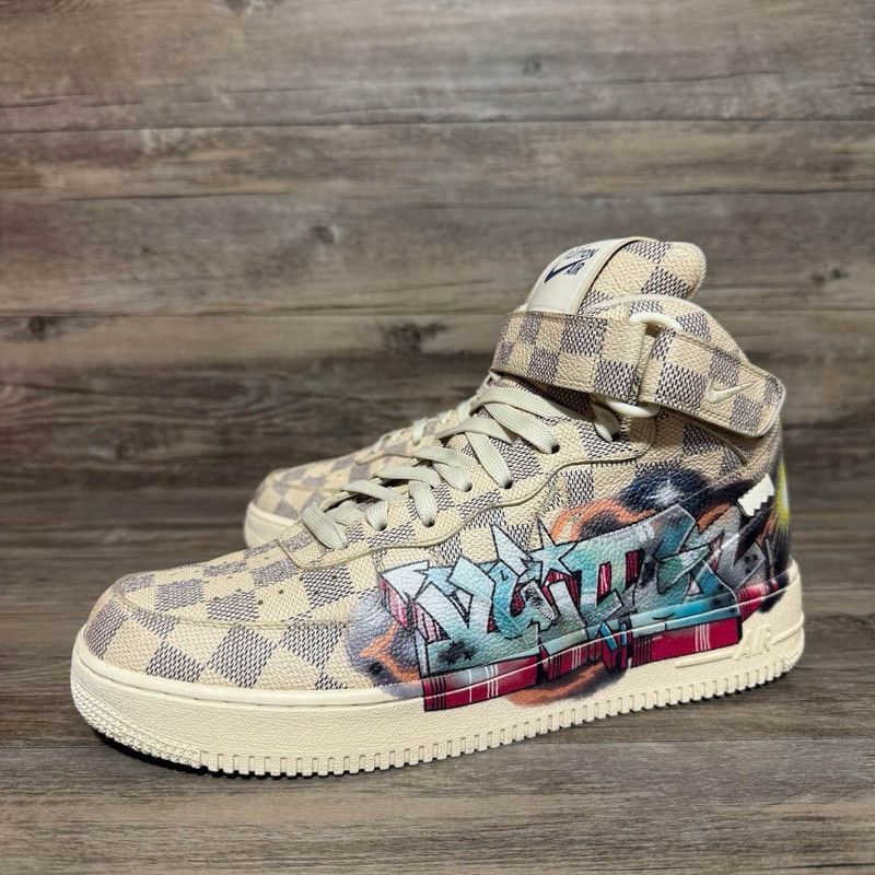 Louis Vuitton Nike x Louis Vuitton Stylish High-Top Sneakers 0079 Size US 9 / EU 42 - 1 Thumbnail