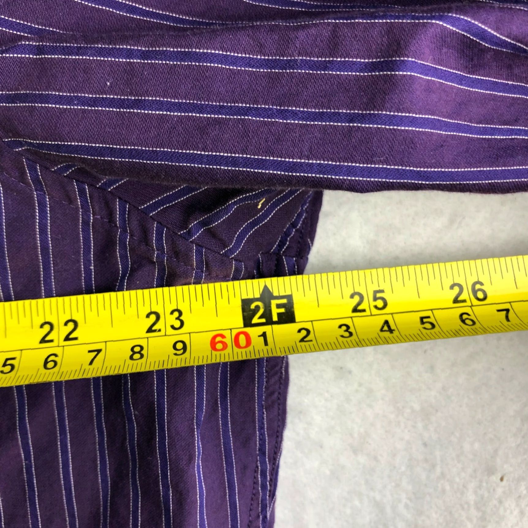 Apt. 9 Apt.9 Mens XL Purple Striped Long Sleeve Point Collar Shirt 100% Cotton Shirt Size US XL / EU 56 / 4 - 4 Thumbnail