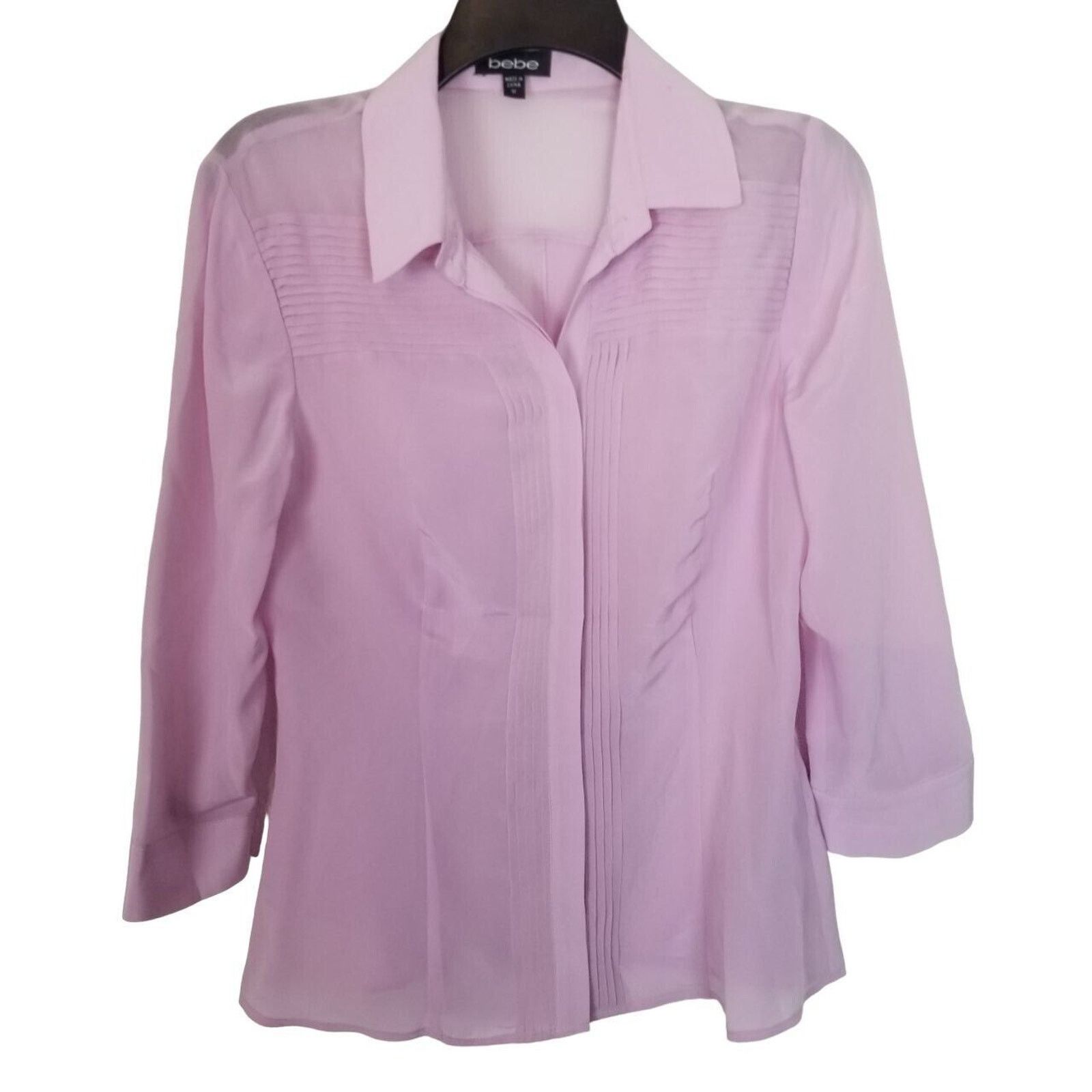Bebe Bebe Womens 100% Mulberry Silk Shirt M Quiet Luxury Classic Size M / US 6-8 / IT 42-44 - 1 Thumbnail