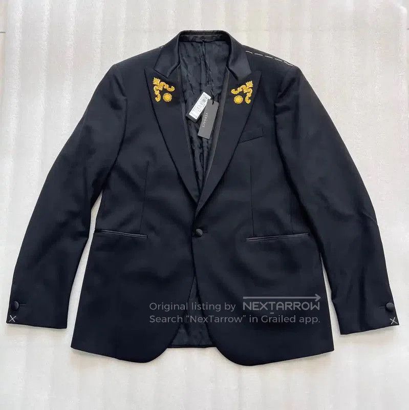 Versace Black Polyester Long Sleeve Jacket .