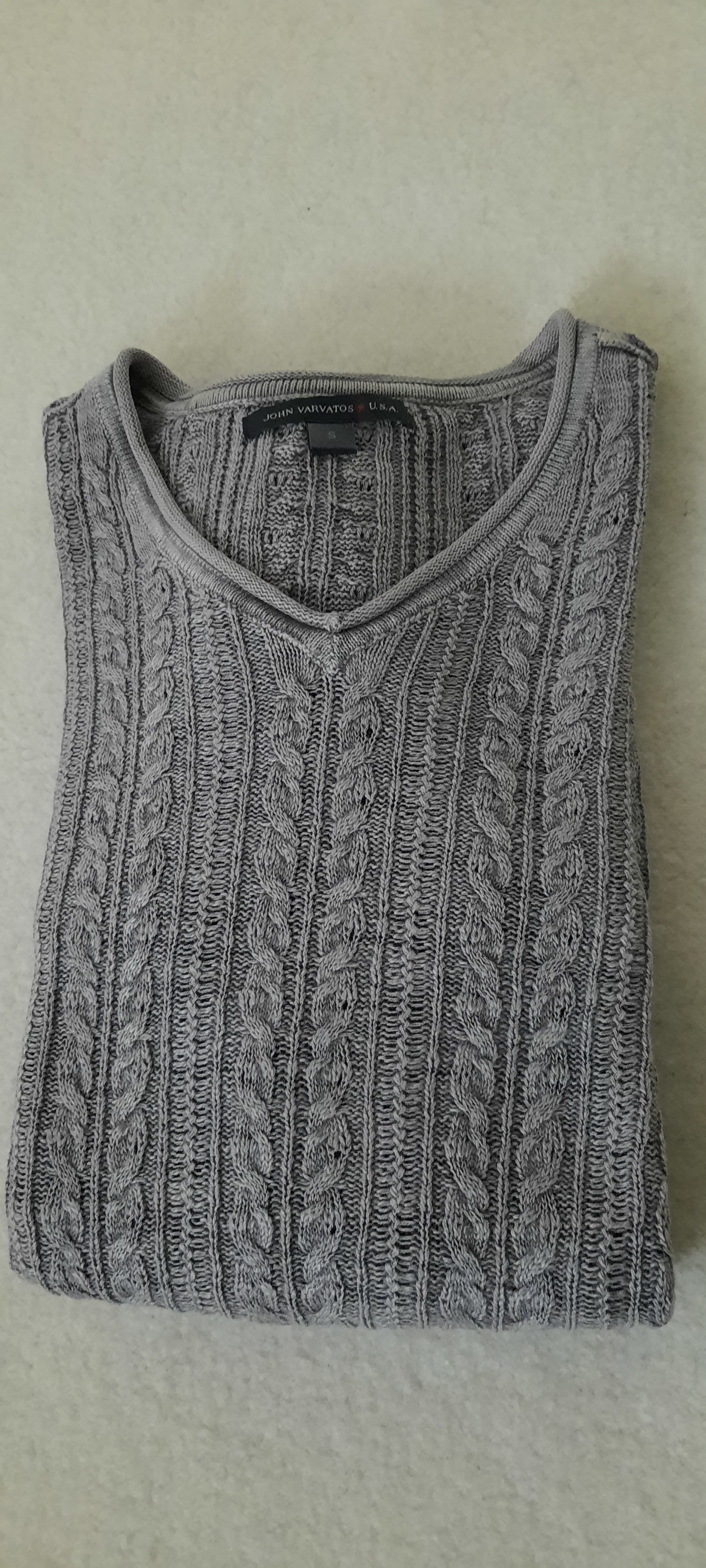 John Varvatos JOHN VARVATOS * U.S.A. Men's Sweater Gray Cotton Linen S Size US S / EU 44-46 / 1 - 1 Thumbnail