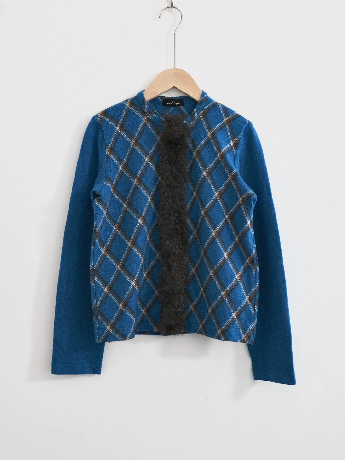 Comme des Garcons tricot cdg 2001 blue orange striped fur cardigan one size Size S / US 4 / IT 40 - 1 Thumbnail