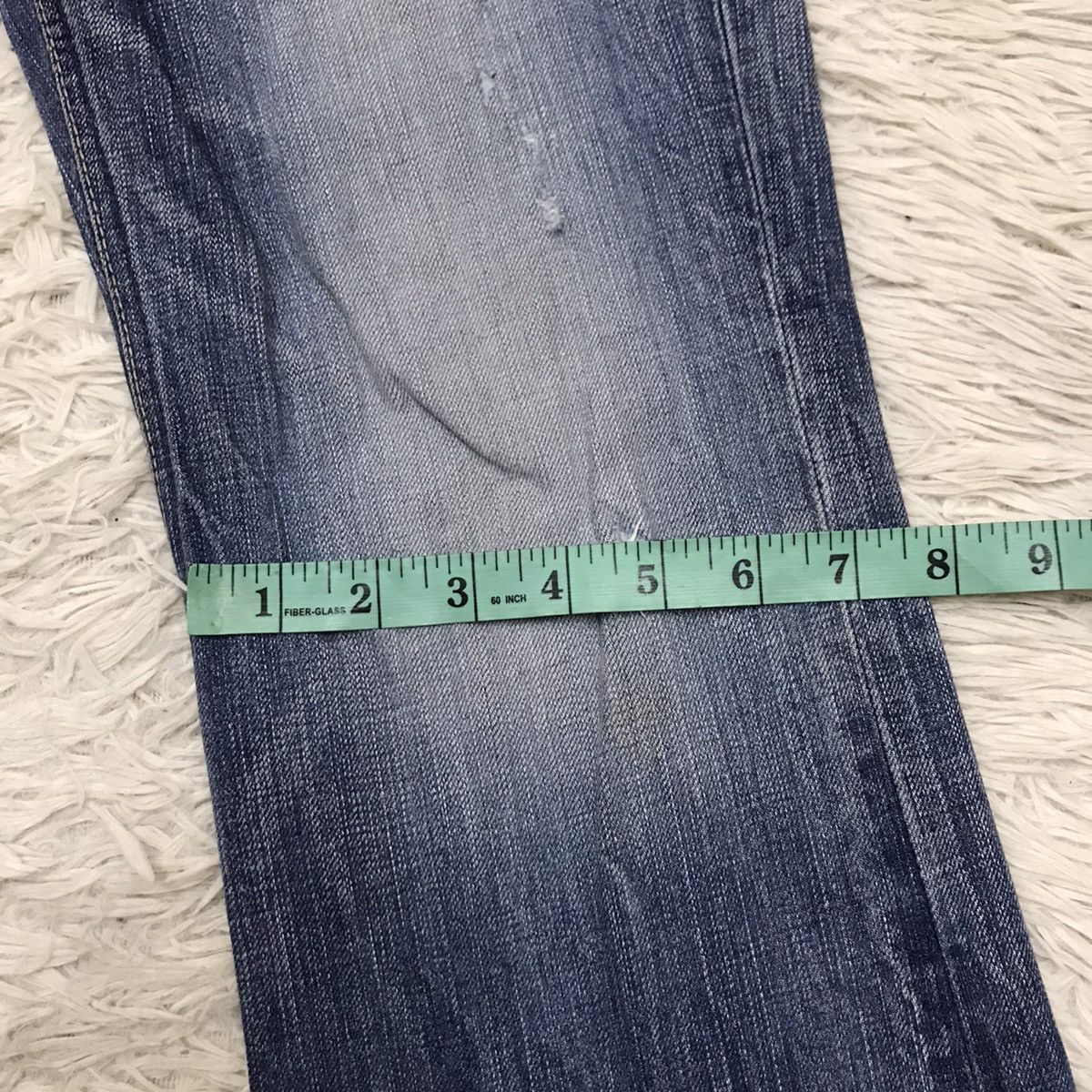 Edwin Vintage Edwin Lot 503 Bluetrip Distressed Design Flare Jeans Size US 30 / EU 46 - 21 Thumbnail