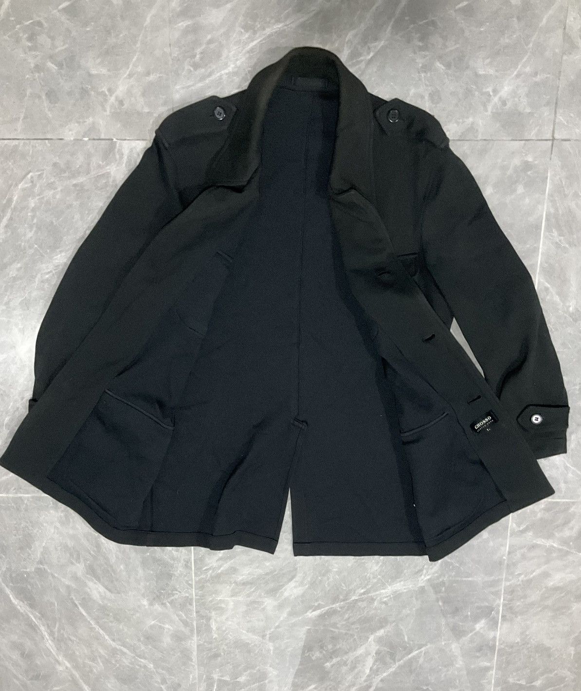 Japanese Brand × Vintage Wool Coat Militry Black Design Size US L / EU 52-54 / 3 - 3 Thumbnail