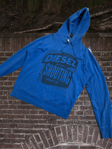 Diesel × Vintage Vintage 90s Diesel Big Logo black hoodie avantgarde Size US XL / EU 56 / 4 - 1 Thumbnail