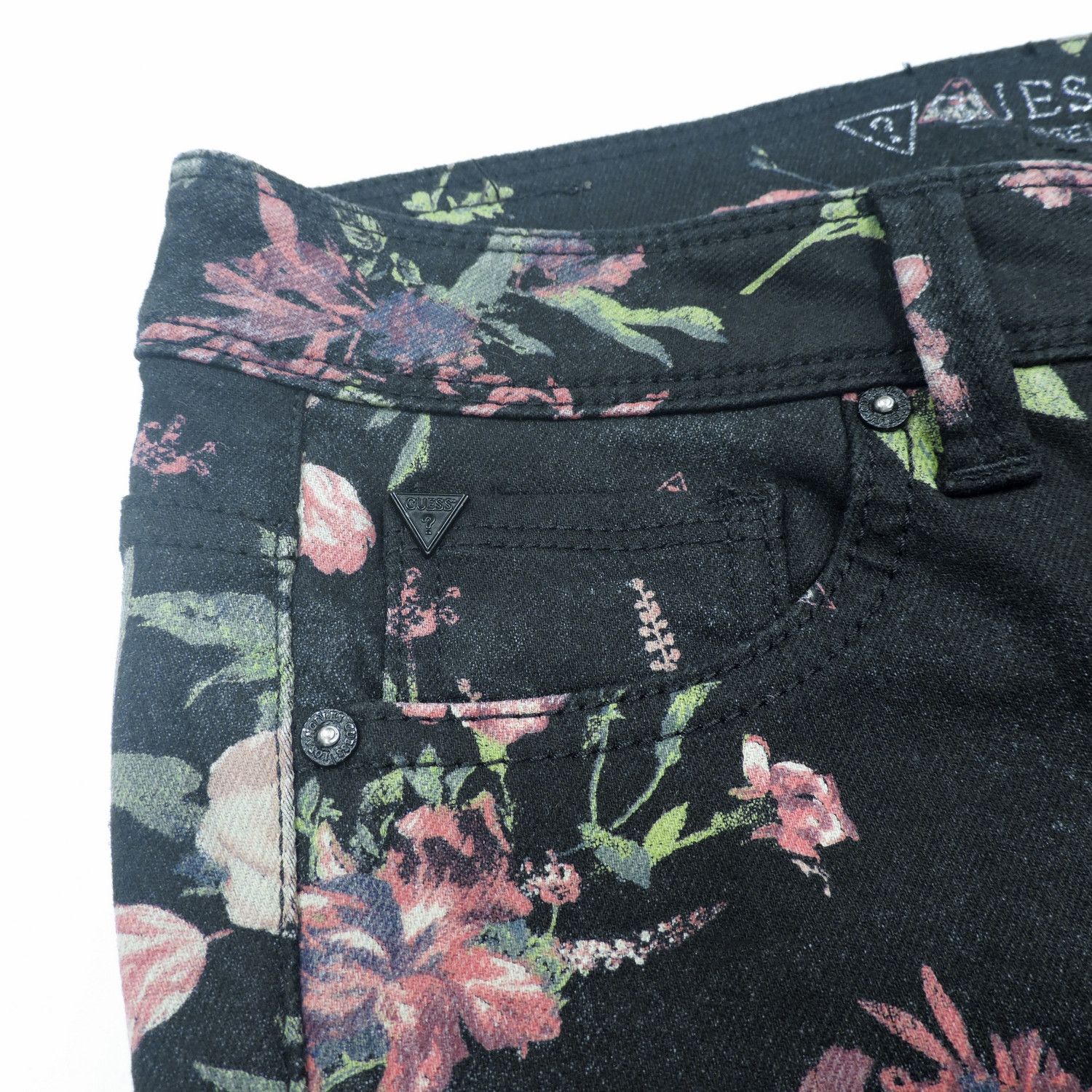 Guess GUESS ULTRA ANGKLE SKINNY FLOWERS DENIM LONG PANTS Size 26" / US 2 / IT 38 - 11 Thumbnail