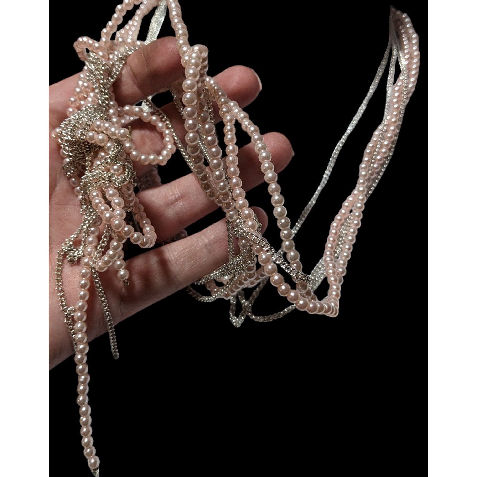Other Coquette Pastel Pink Pearl Knotted Necklace Size ONE SIZE - 8 Thumbnail