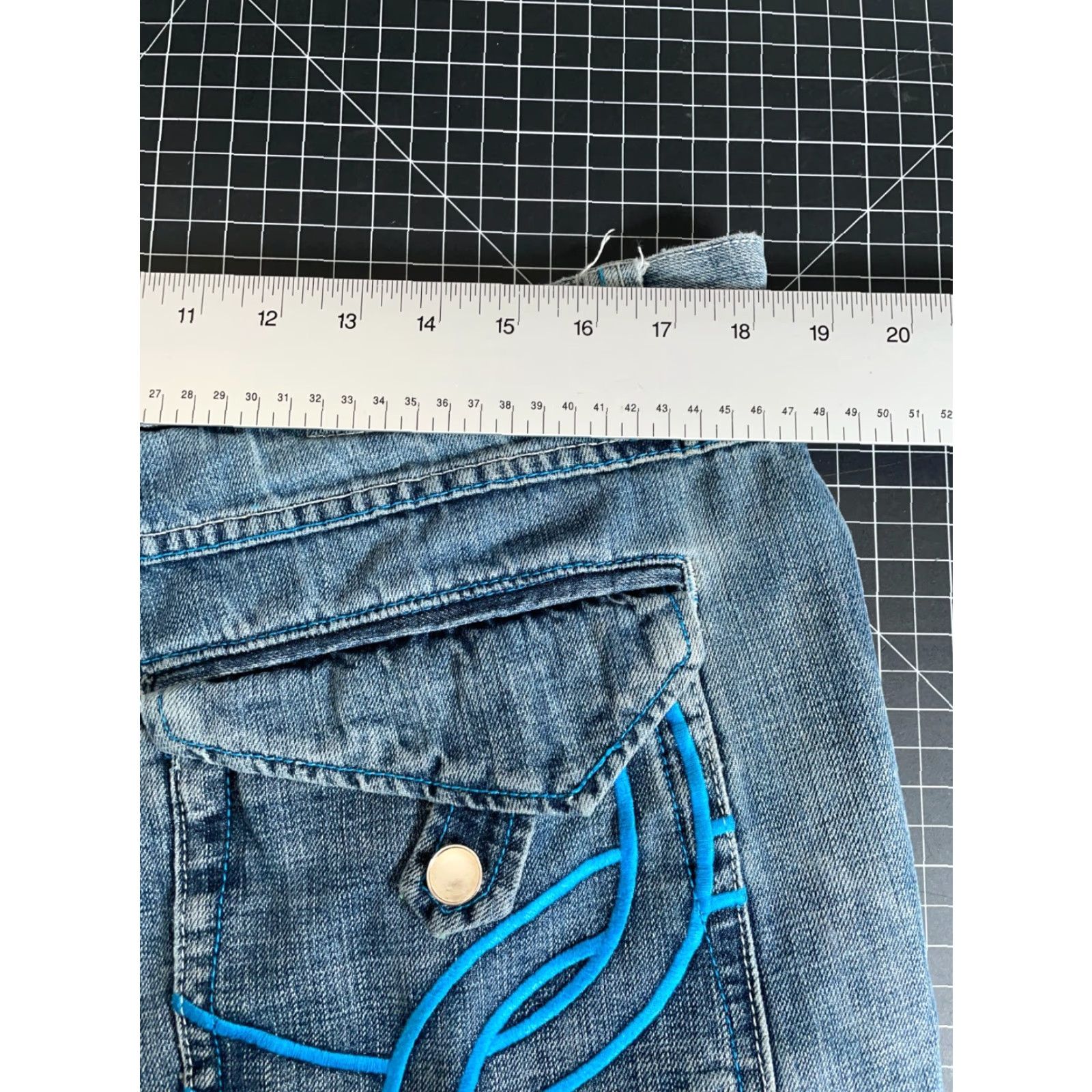 VINTAGE COOGI Jeans Baggy Fit Men 36x32 Blue Denim Button Fly 5-Pocket Hip Hop Retro