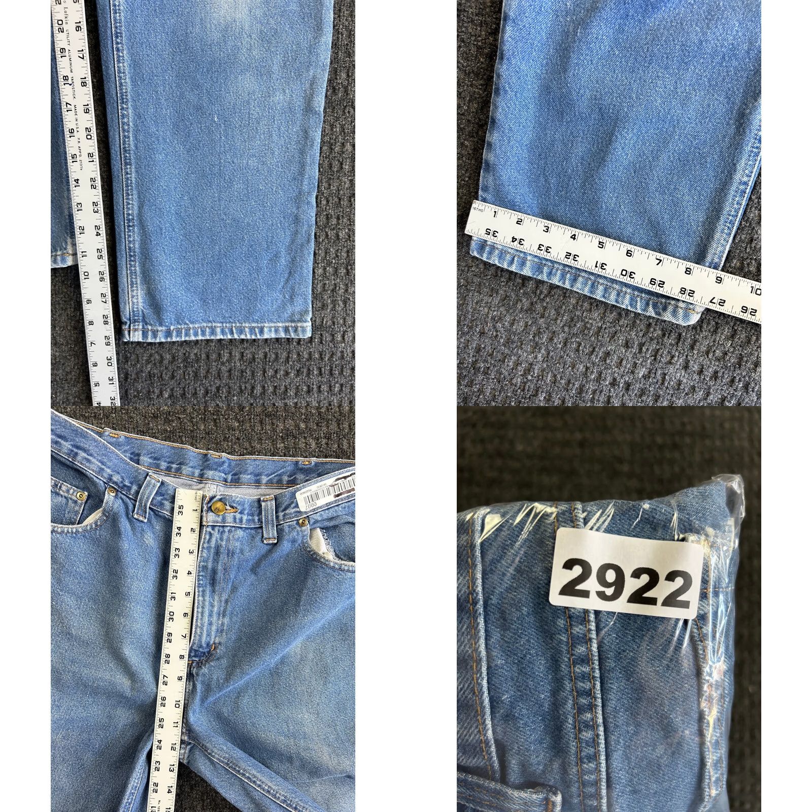 Carhartt VINTAGE Carhartt Jeans Relaxed Fit 38x30 Blue Denim 5-Pocket Distressed Grunge 90s y2k Mens Jeans Size US 40 / EU 56 - 8 Thumbnail