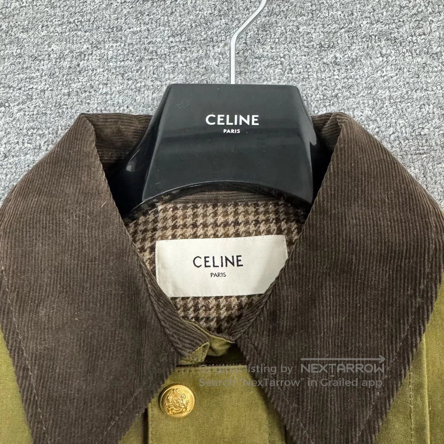 Celine CELINE Wax oil cloth; corduroy collar hunting jacket| Size L / US 10 / IT 46 - 6 Thumbnail
