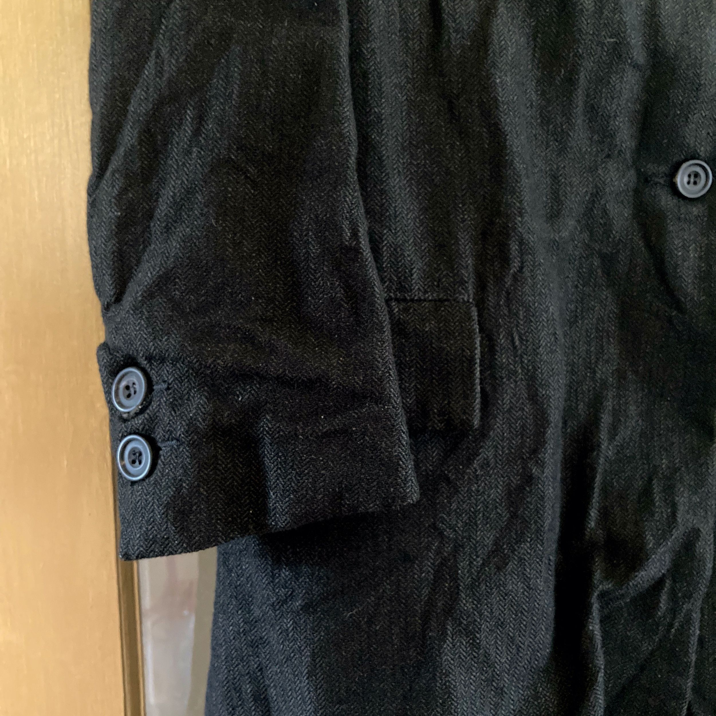 Paul Harnden Shoemakers Herringbone Tweed Long Bustle Coat Size M / US 6-8 / IT 42-44 - 8 Thumbnail