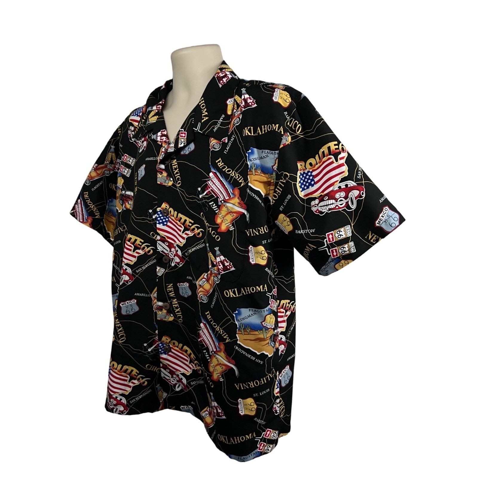 Other Route 66 All Over Graphic Print Button Shirt Large Pocket Size US L / EU 52-54 / 3 - 3 Thumbnail