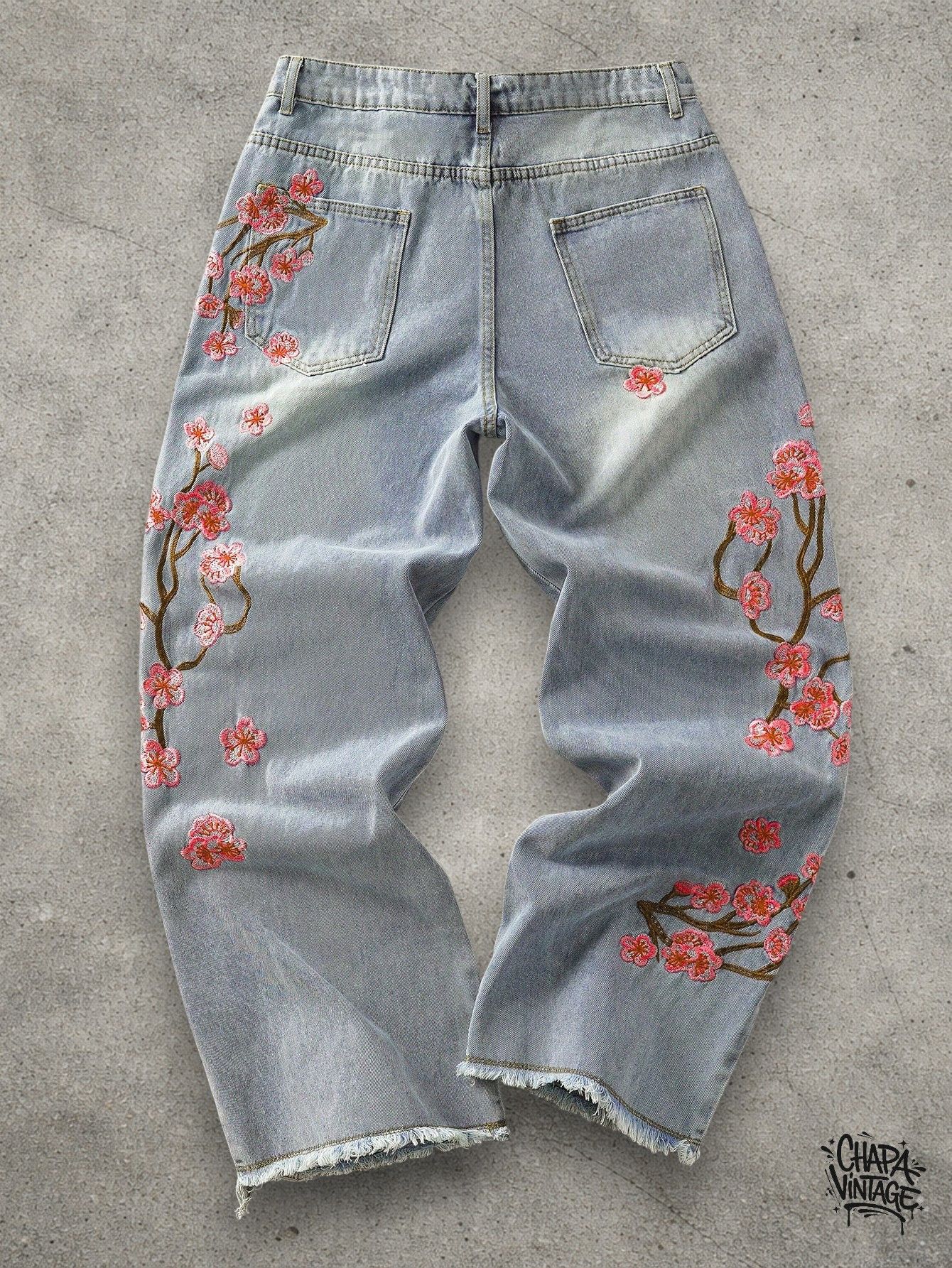 Japanese Brand Floral washed jeans Size US 32 / EU 48 - 2 Thumbnail