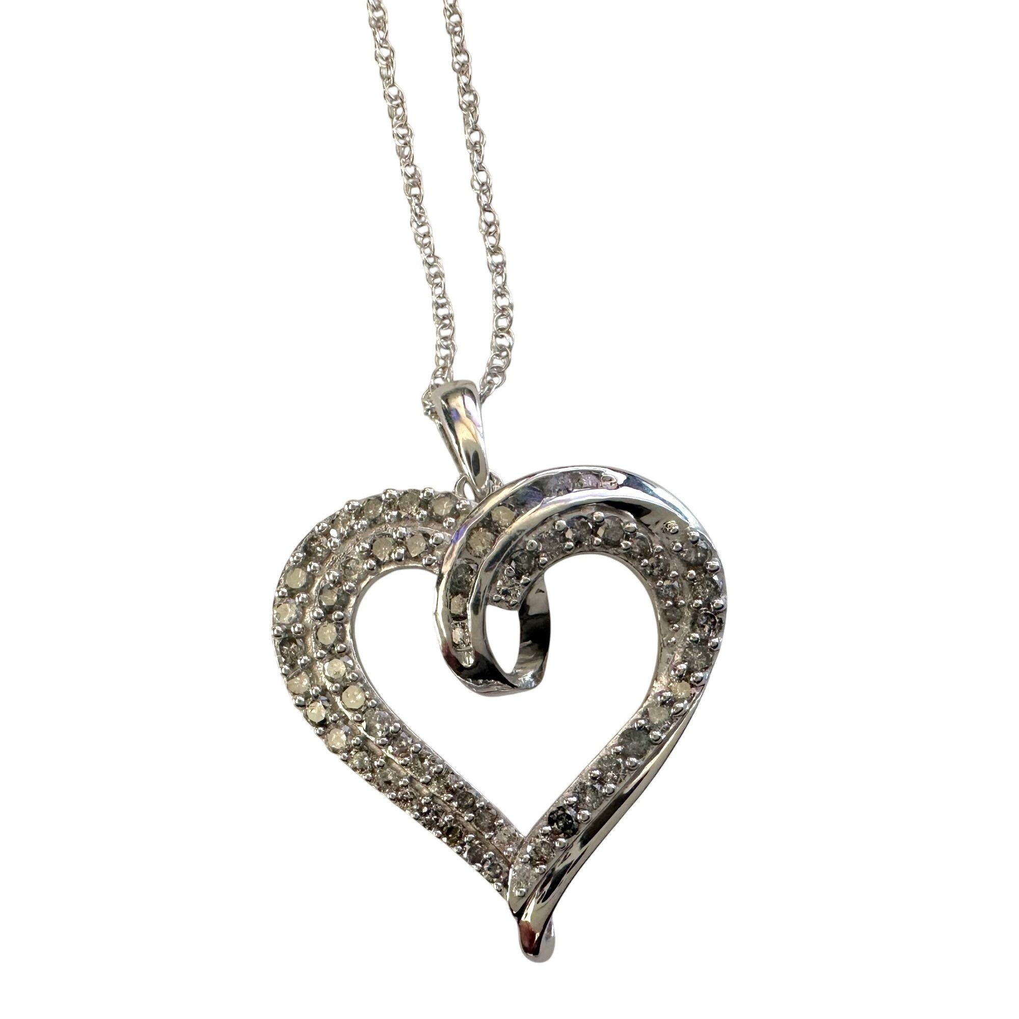 Other Stunning 1 Ct Natural Diamond Heart Shaped Pendant with Chai Size ONE SIZE - 5 Thumbnail