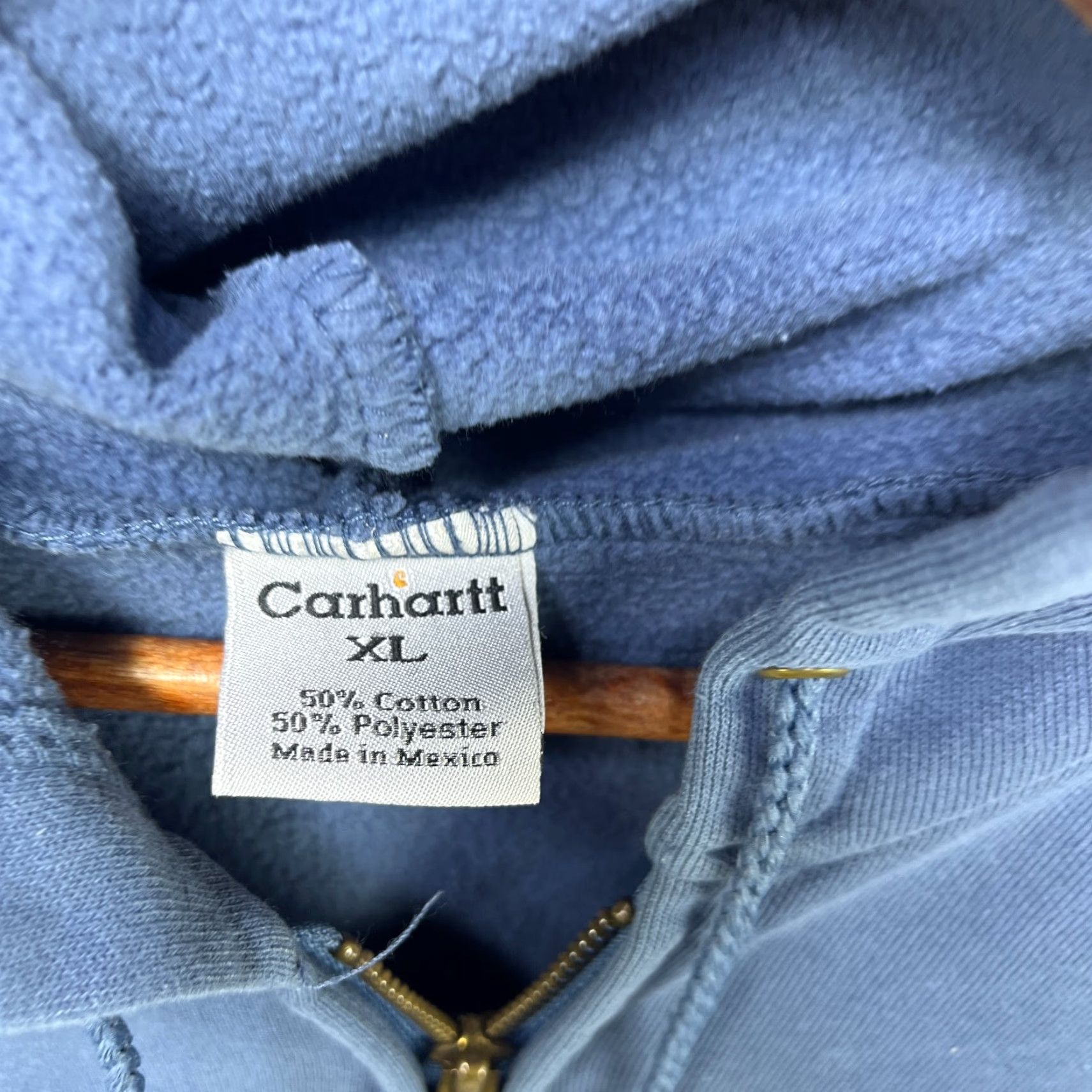 Carhartt VINTAGE Carhartt Hoodie XL Zip Up Full Zip Hooded 90s Paint Splatter Blue Mens Regular Shirt? Size US XL / EU 56 / 4 - 4 Thumbnail