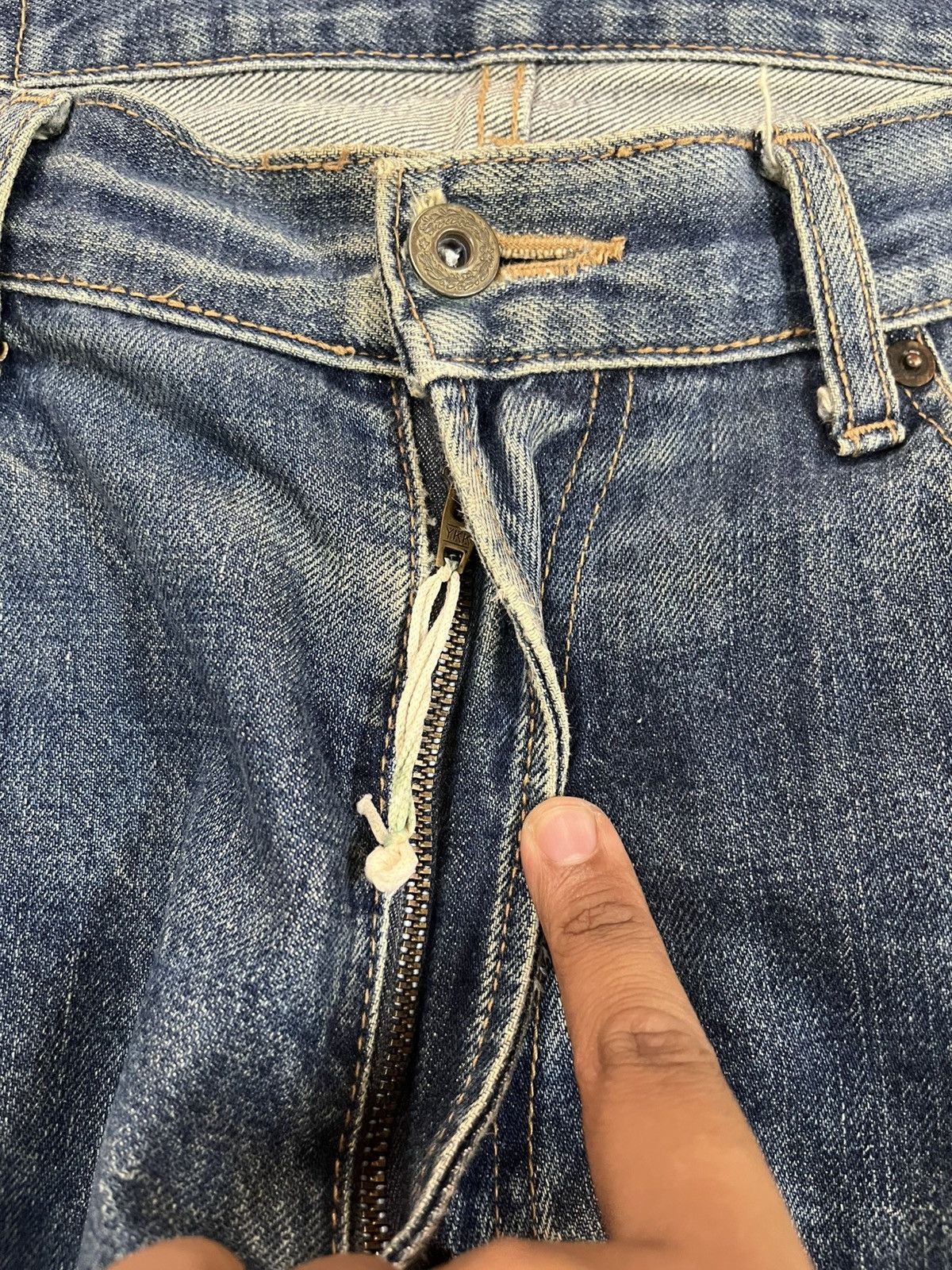 Japanese Brand × Le Grande Bleu (L.G.B.) × Warehouse Vintage Unique Clothing Warehouse Selvedge Mudwash Denim Size US 33 - 9 Thumbnail
