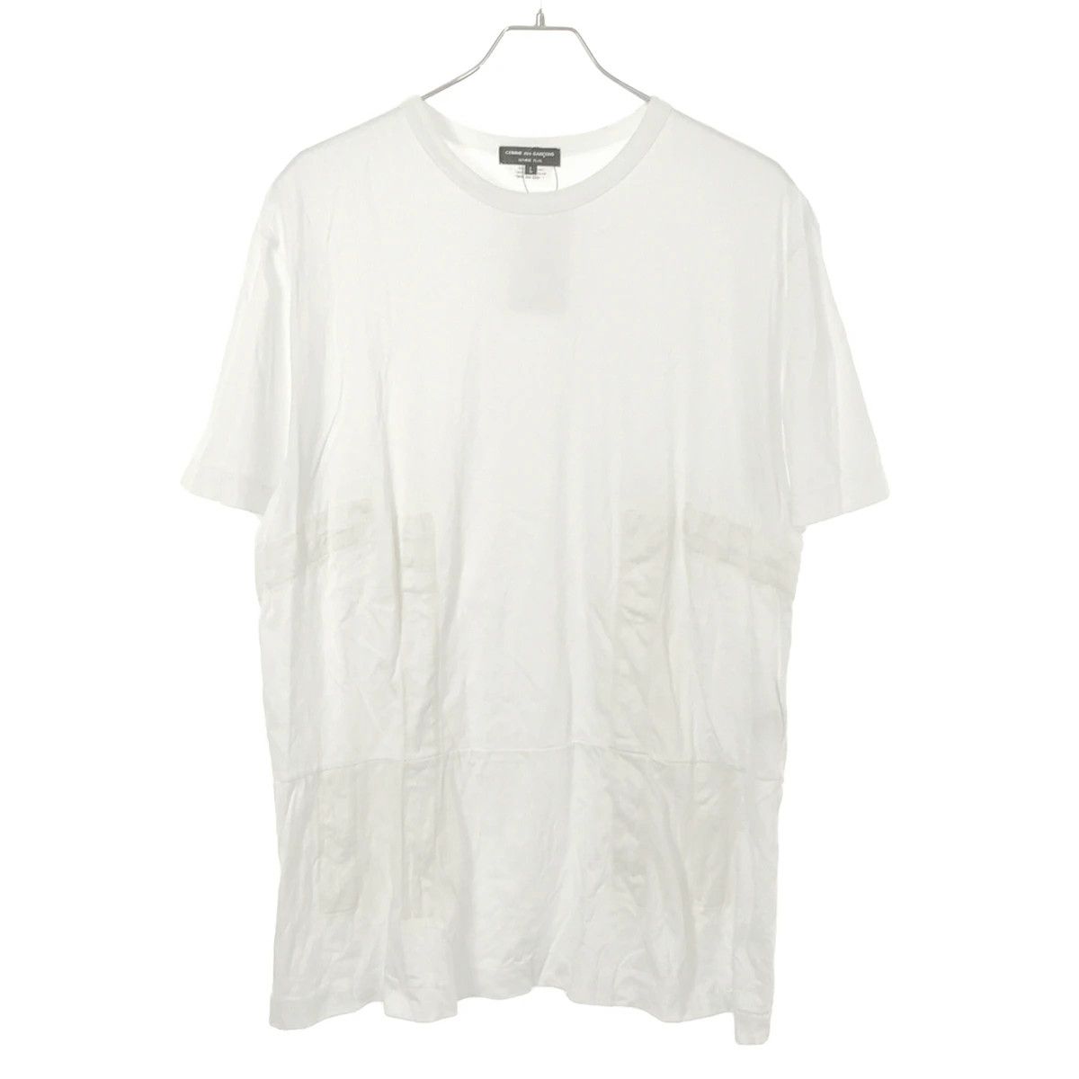 Comme des Garcons Homme Plus T-Shirts Tape Design Crew Neck Short Sleeve White Size US L / EU 52-54 / 3 - 1 Thumbnail
