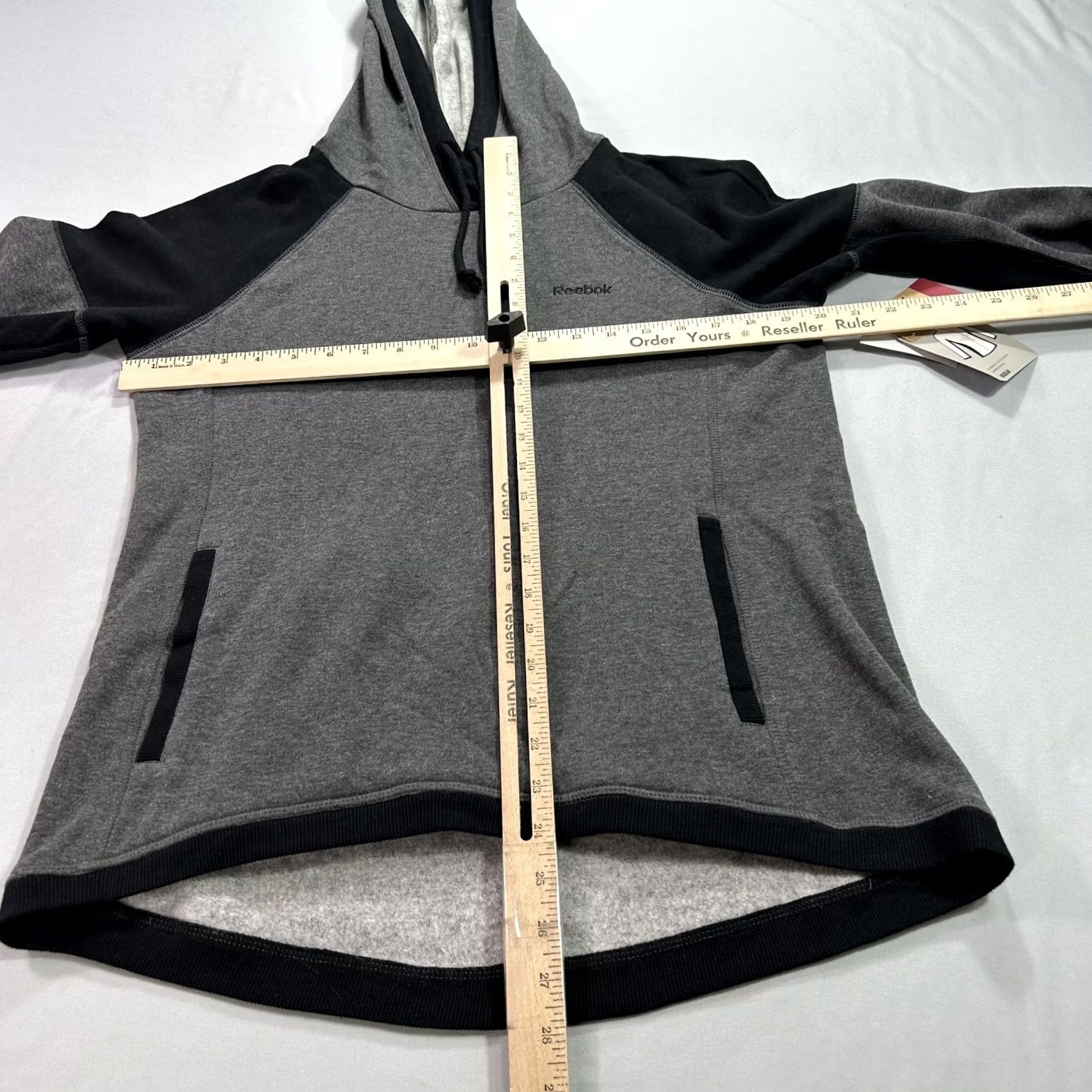 Reebok Reebok Hoodie Womens M Gray Black Pullover Fleece Sweatshirt" Size M / US 6-8 / IT 42-44 - 6 Thumbnail