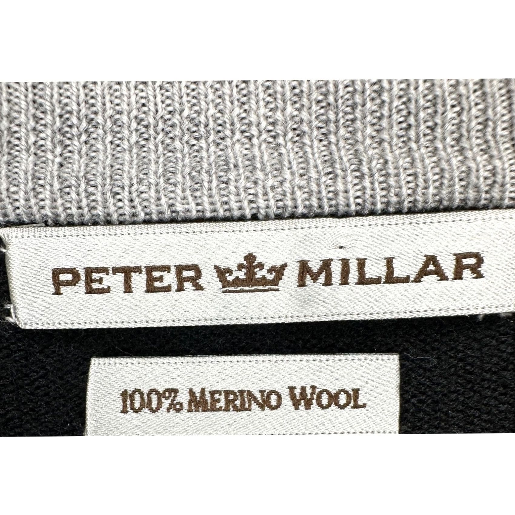 Peter Millar Peter Millar Mens Pullover Sweater Large Black 100% Merino Wool Knit Quarter Zip Mock Neck Size US L / EU 52-54 / 3 - 4 Thumbnail