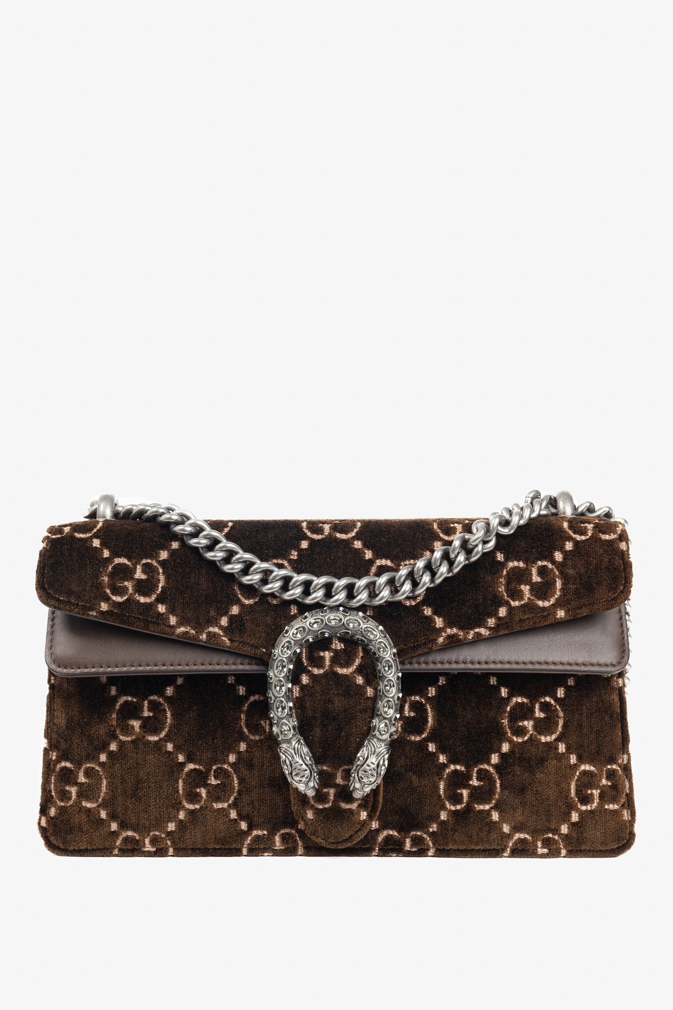 Gucci Gucci Dionysus Brown Velvet GG Monogram Medium Shoulder Bag Size ONE SIZE - 1 Thumbnail