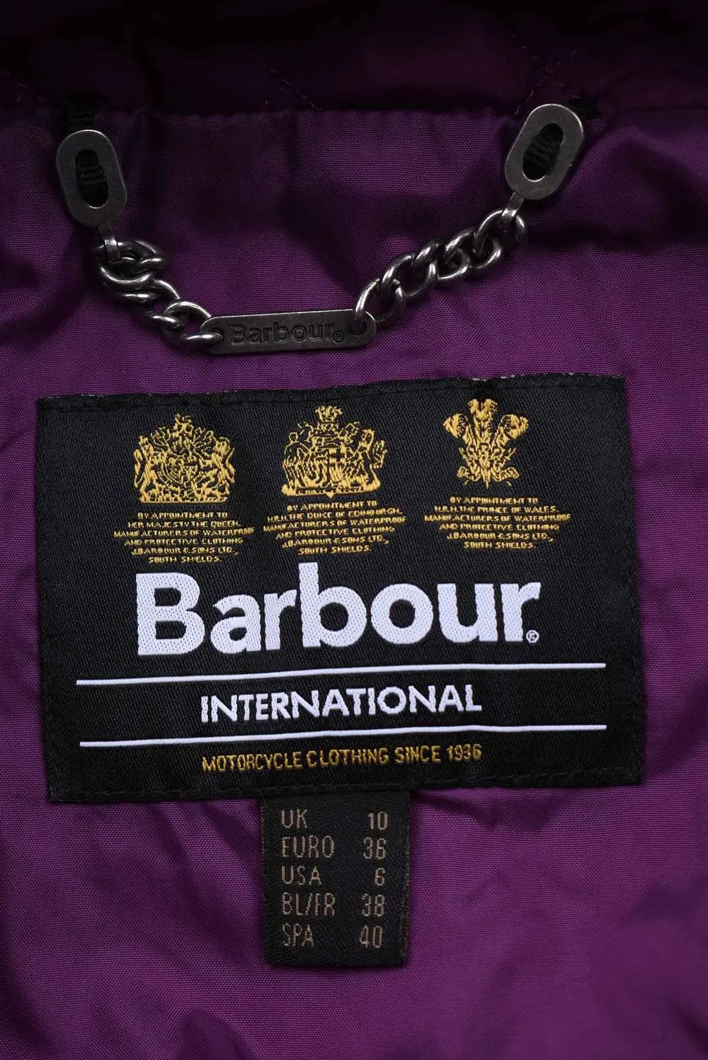 Barbour Women's Barbour International Fireblade Jacket Purple Size M Size M / US 6-8 / IT 42-44 - 3 Thumbnail