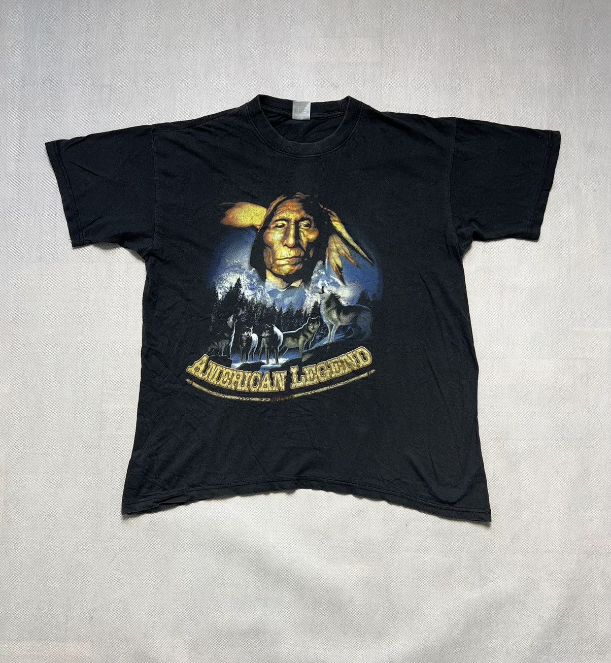 Band Tees × Vintage Tshirt American Legend indian wolf vintage 90’s Size US L / EU 52-54 / 3 - 2 Thumbnail