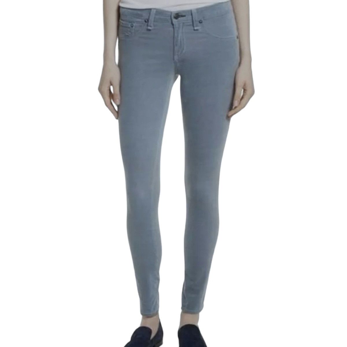 Rag & Bone Rag & Bone blue velvet skinny jeans Size 27" / US 4 / IT 40 - 1 Thumbnail