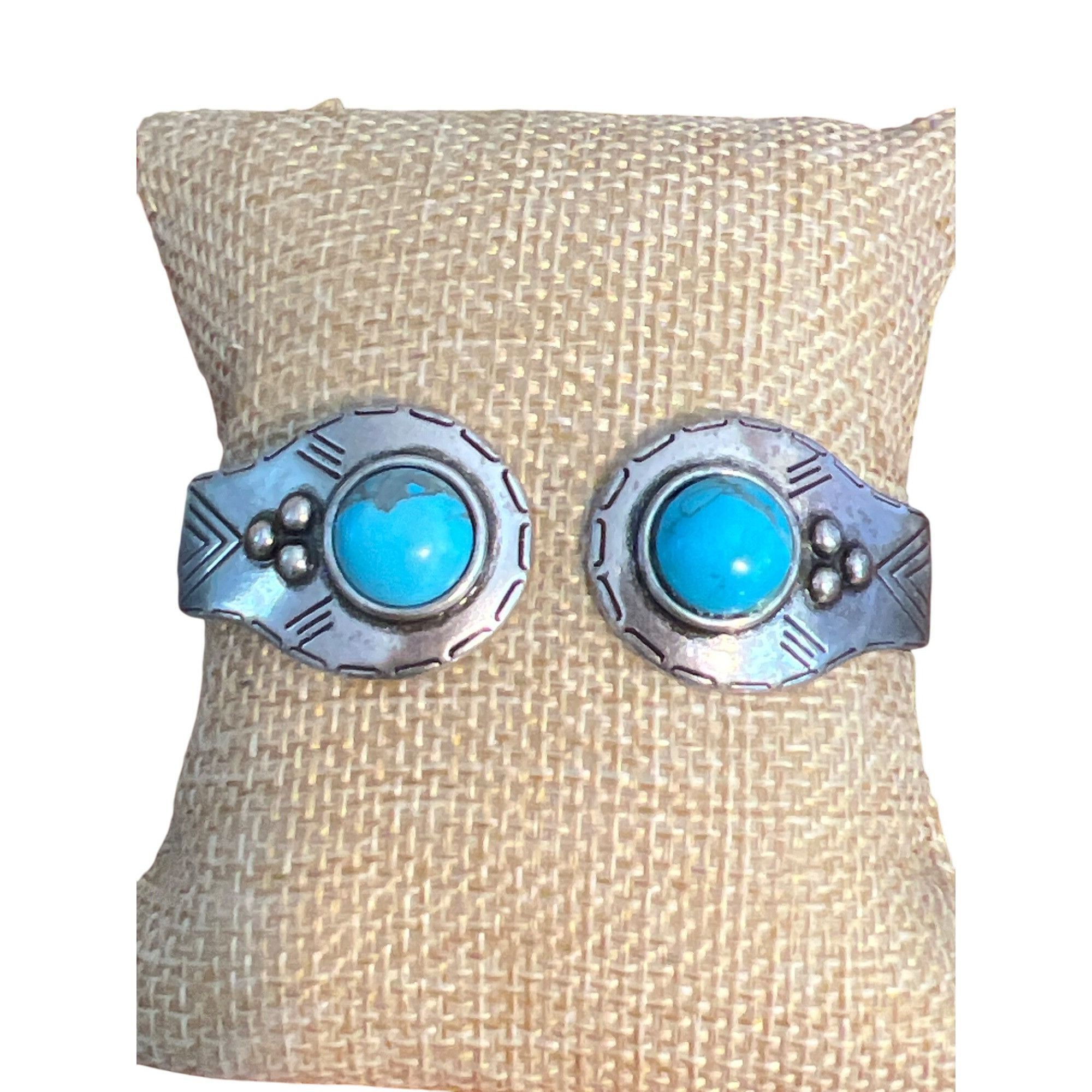 Express Express Silver Tone Faux Turquoise Hinged Cuff Bracelet Sout Size ONE SIZE - 1 Thumbnail
