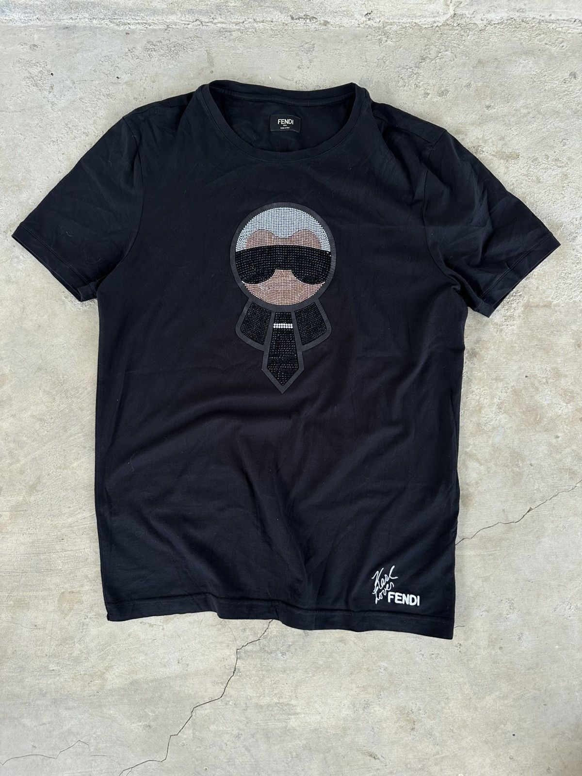 Fendi × Karl Lagerfeld Fendi Karl Loves Fendi Black Tee Size US S / EU 44-46 / 1 - 2 Thumbnail