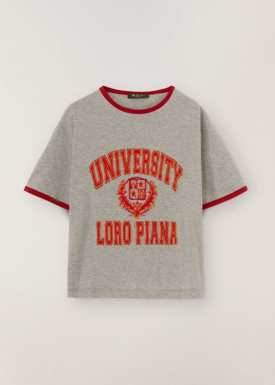 Loro Piana o1srvl11e0524 T- Shirt in Silver Size S / US 4 / IT 40 - 1 Thumbnail