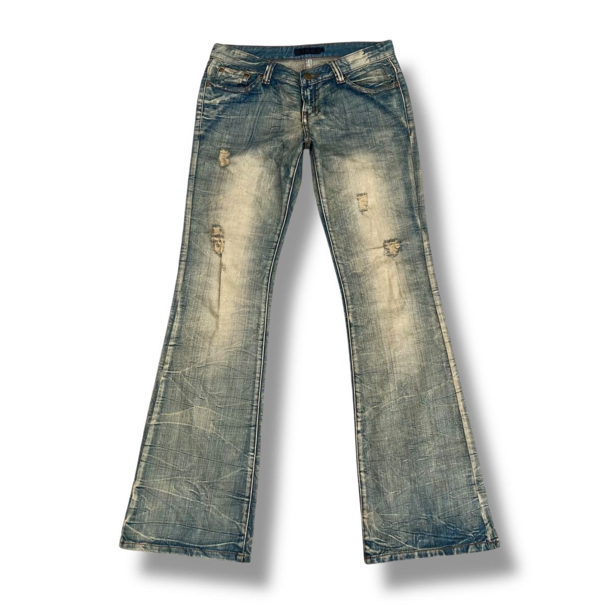 🇯🇵 VINTAGE ROSHELL MUDWASH FLARE LOW RISE DENIM PANTS