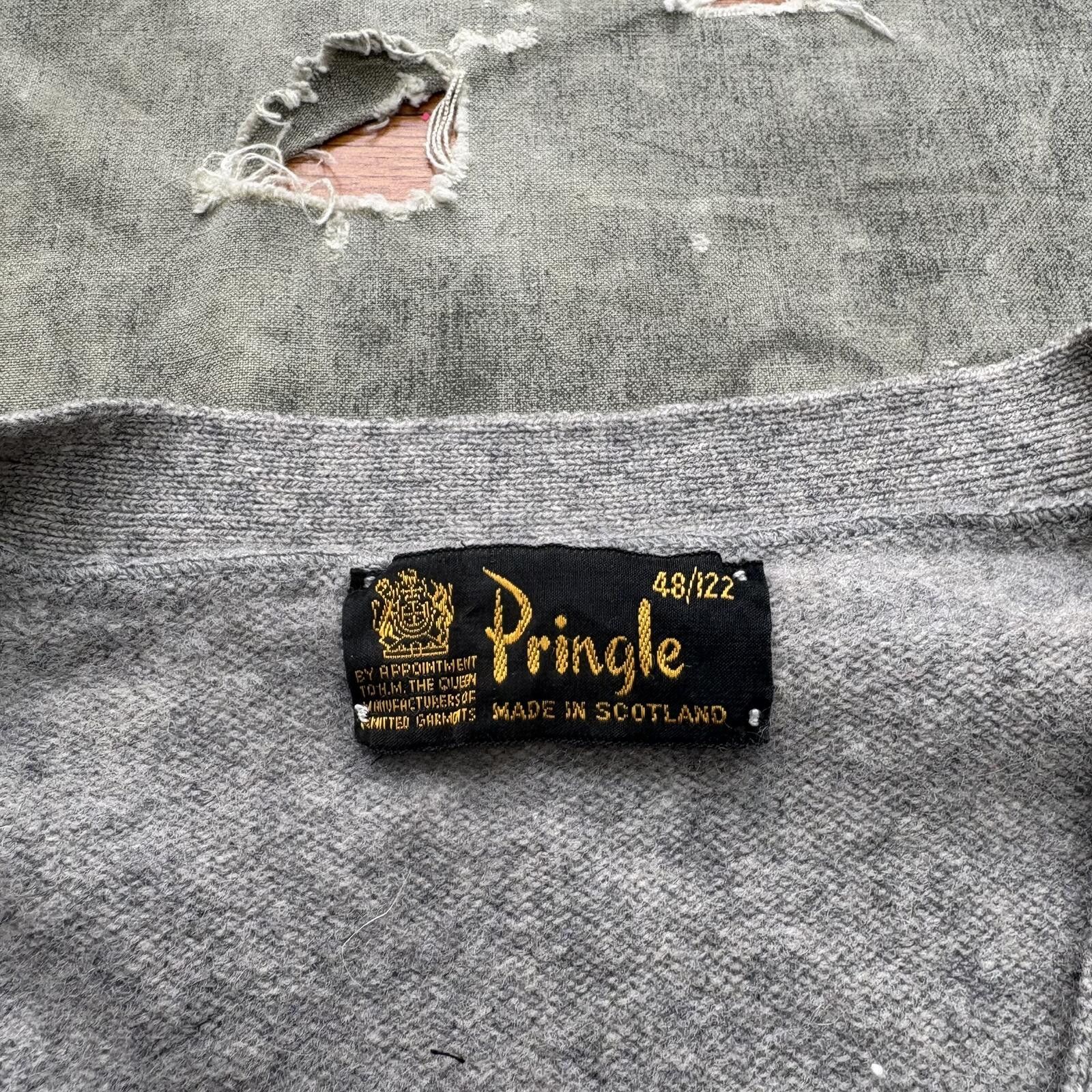 Pringle Of Scotland Vintage 70s Pringle Of Scotland Wool Gray Sweater Cardigan Size US XL / EU 56 / 4 - 2 Thumbnail