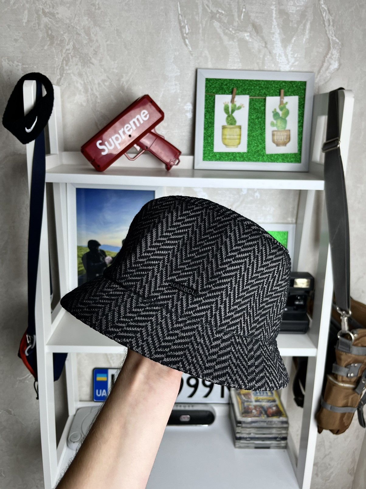 Kangol × Vintage Kangol Vintage Tweeds Hat Bucket 90s Y2K Streetwear Rap Size 30 - 1 Thumbnail