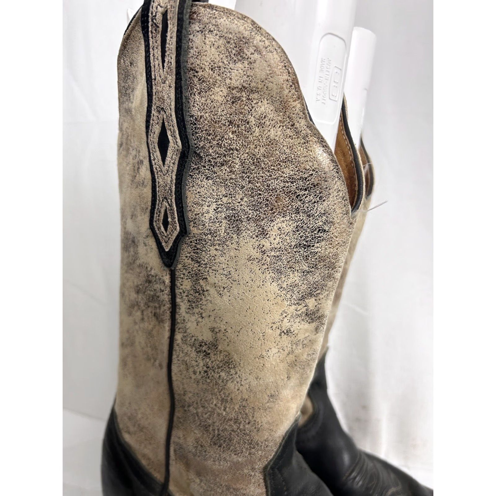 Vintage VINTAGE Boulet Womens Cowboy Boots Black and Gold 10 Shimmery Pointed Toe Pull On Western Cowboy Womens Boots Size US 10 / IT 40 - 4 Thumbnail