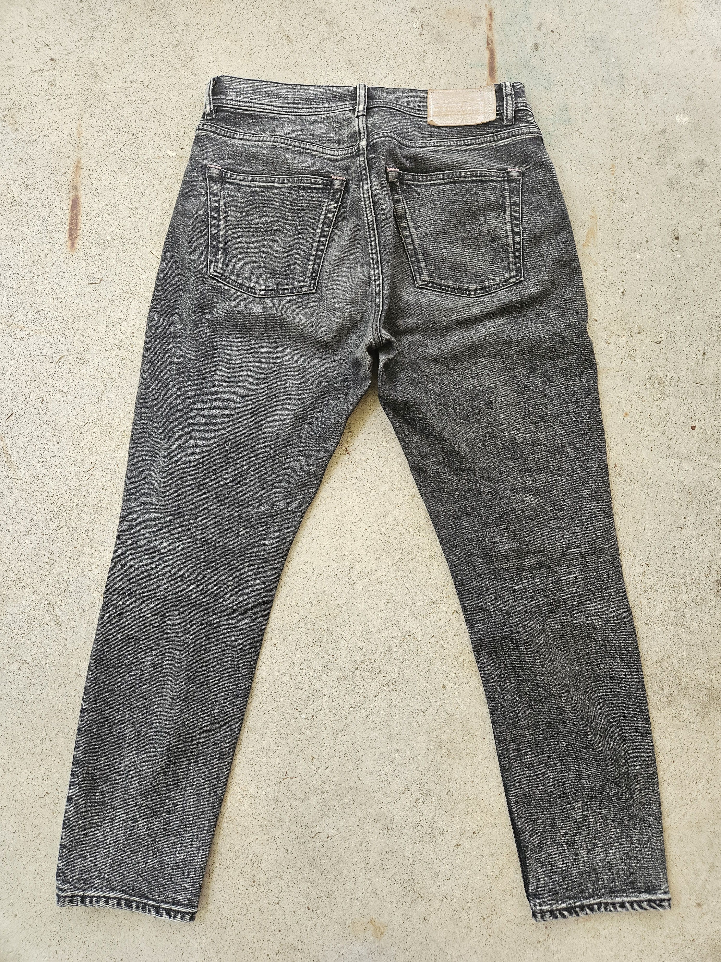 Acne Studios Blå Konst Melk Black Marble Gray Patch Denim Jeans Size US 33 - 2 Thumbnail