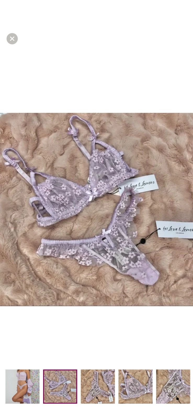 For Love & Lemons Ditsy Shimmer Set XS NWOT Size ONE SIZE - 3 Thumbnail