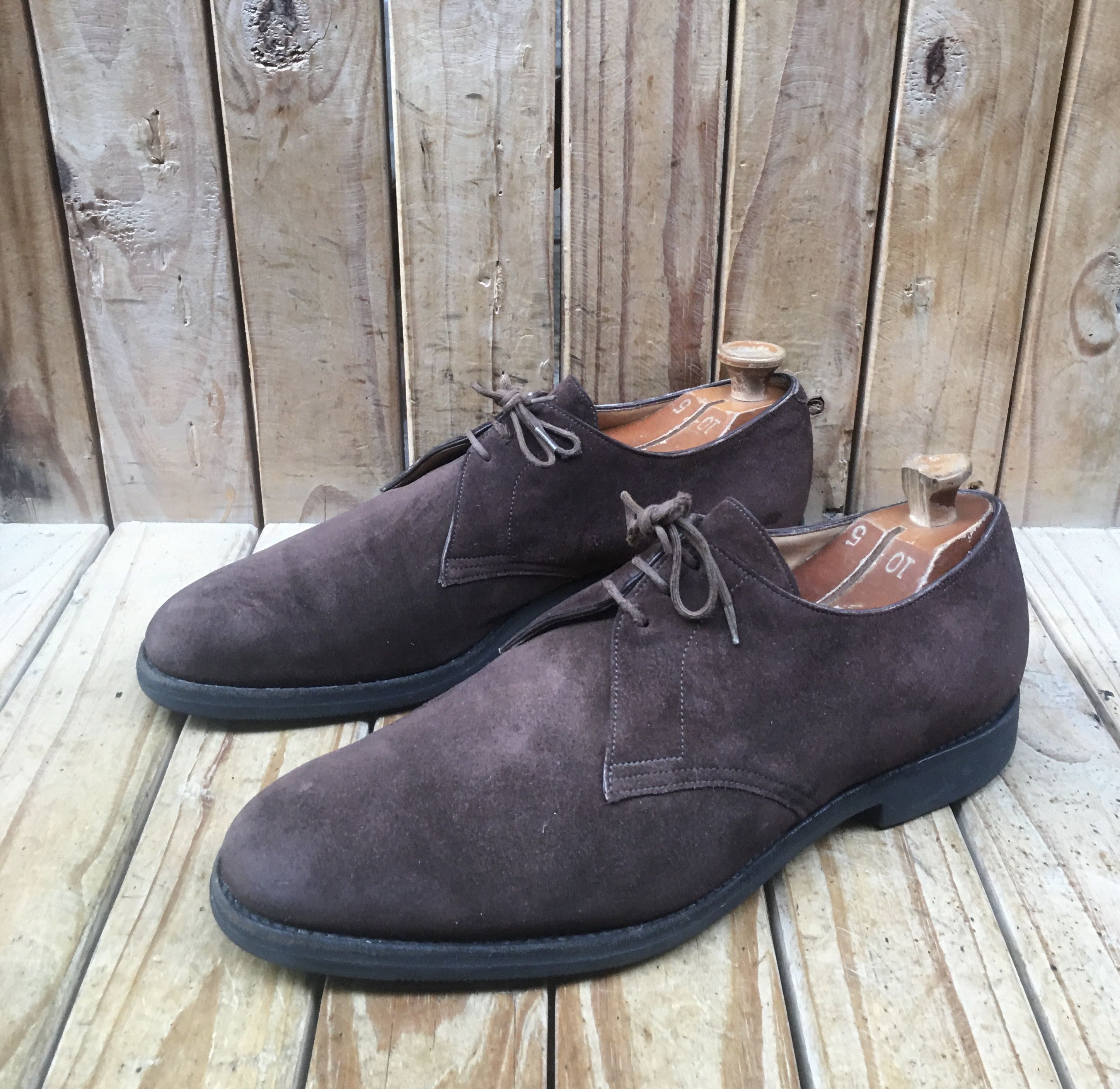 John Lobb JOHN LOBB BARROS DARK BROWN LEATHER DERBY SHOES | Grailed