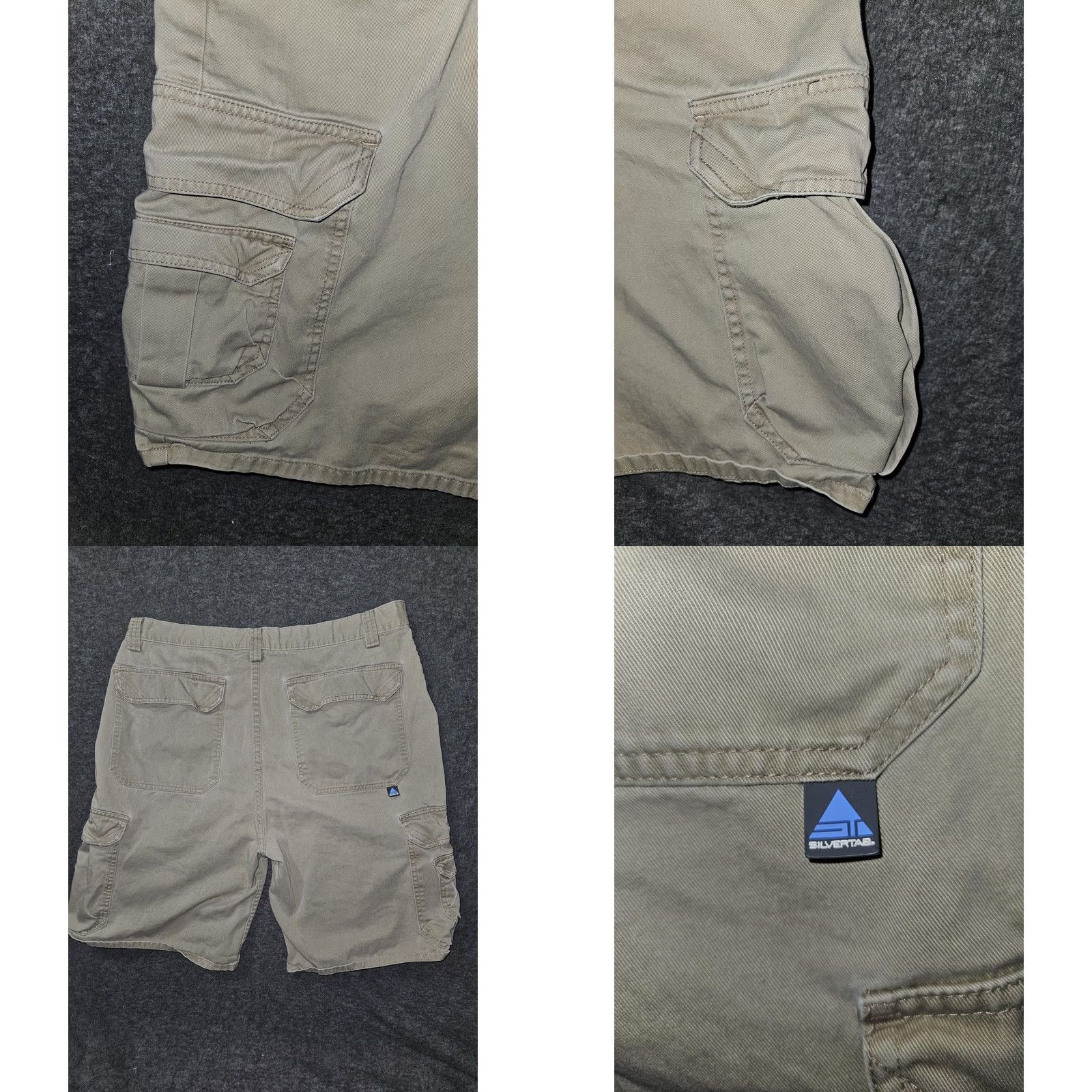 Levi's VINTAGE Levi's Silvertab Cargo Shorts Mens 36 Khaki Utility Pockets 90s Y2K Skate Baggy Casual Urban Mens Size US 36 / EU 52 - 8 Thumbnail