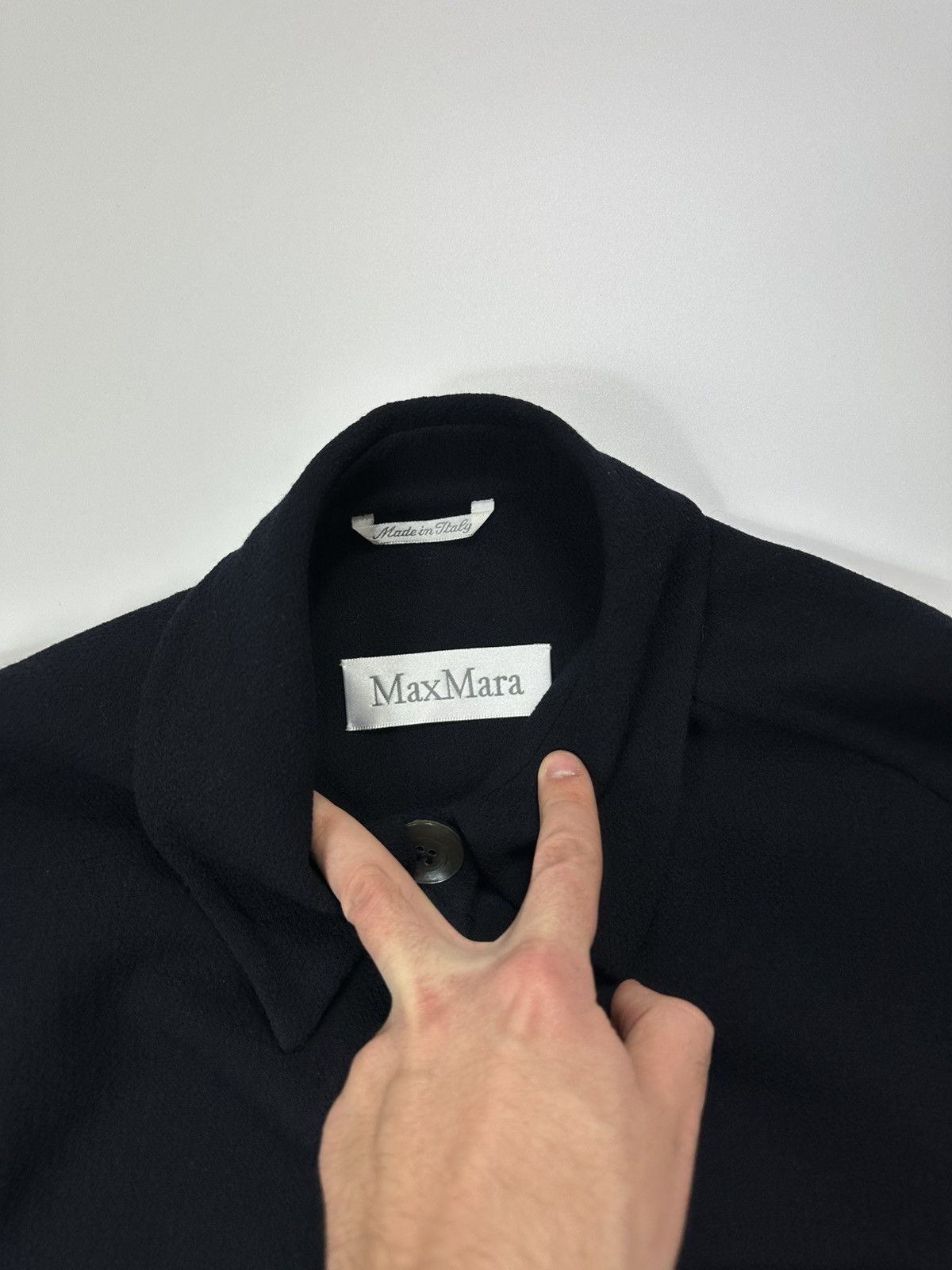 Max Mara Max Mara Wool Cape Black Size L / US 10 / IT 46 - 7 Thumbnail