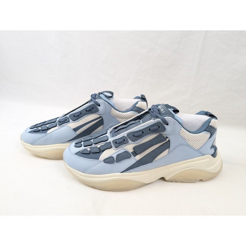 Amiri o1rshd1 Bone Runner Low-Top Sneakers in Baby Blue Size US 12 / EU 45 - 16 Thumbnail