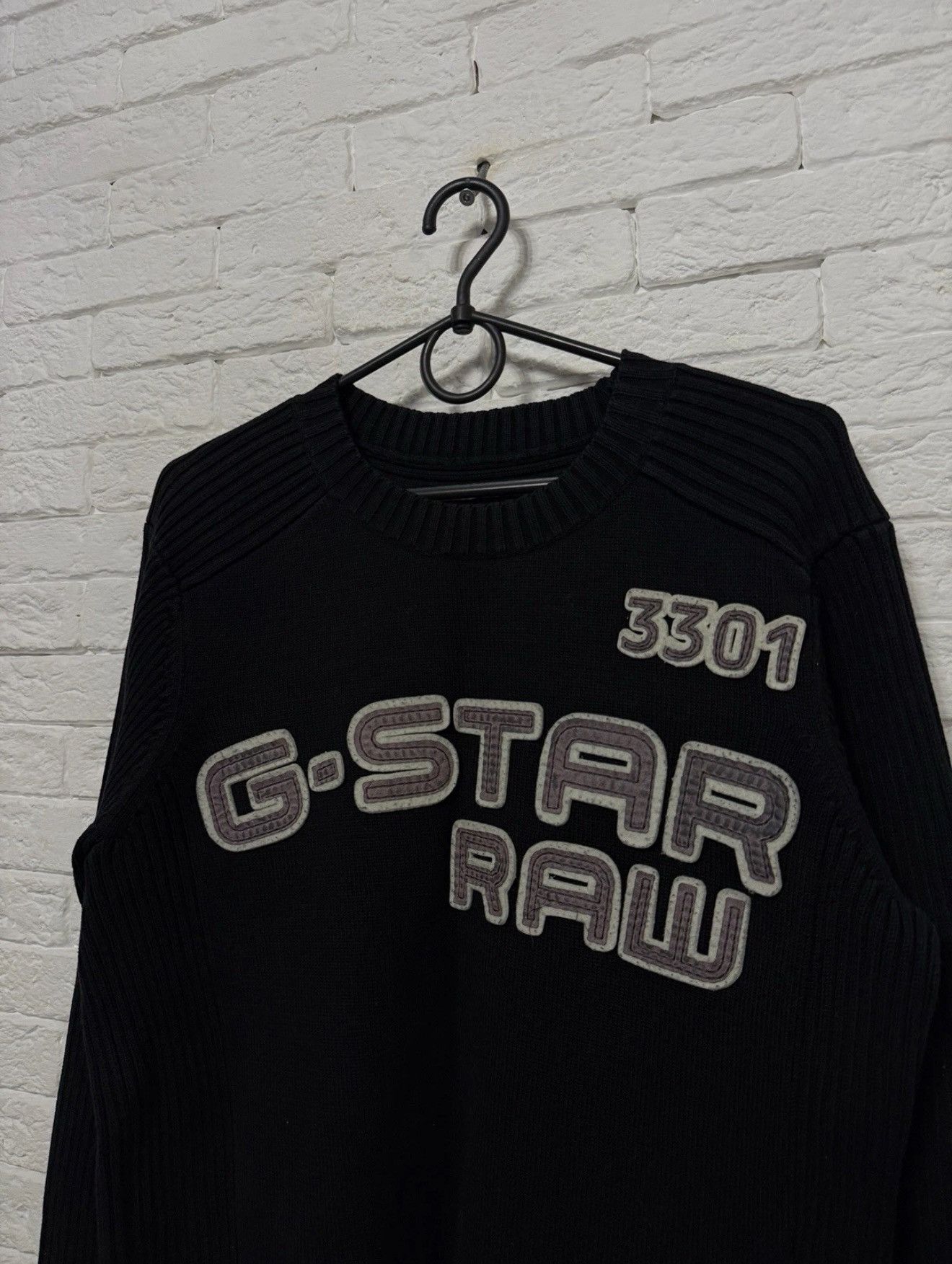 G-Star Vintage G-Star Raw Heavyweight Knited Sweater 3301 Huge Logo Size US XL / EU 56 / 4 - 2 Thumbnail