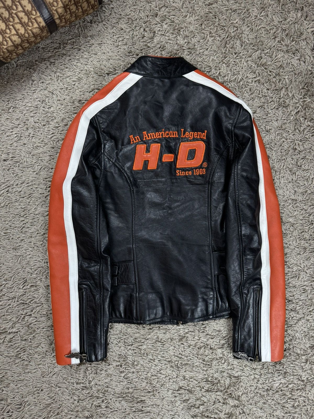 Harley Davidson Vintage leather jacket Harley Davidson 90s original item Size M / US 6-8 / IT 42-44 - 2 Thumbnail