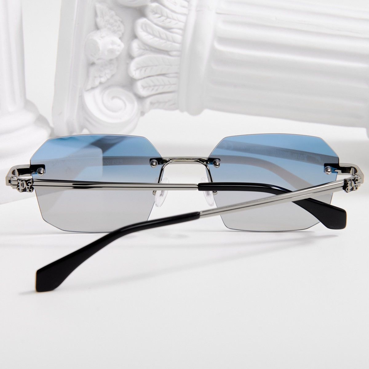 Palm Angels PALM ANGELS QUARTZ GUNMETAL BLUE GRADIENT SUNGLASSES Size ONE SIZE - 7 Thumbnail