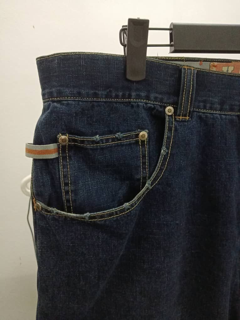 Designer VARCITY BAGGY PACTHES WORK JEANS Size US 38 / EU 54 - 5 Thumbnail