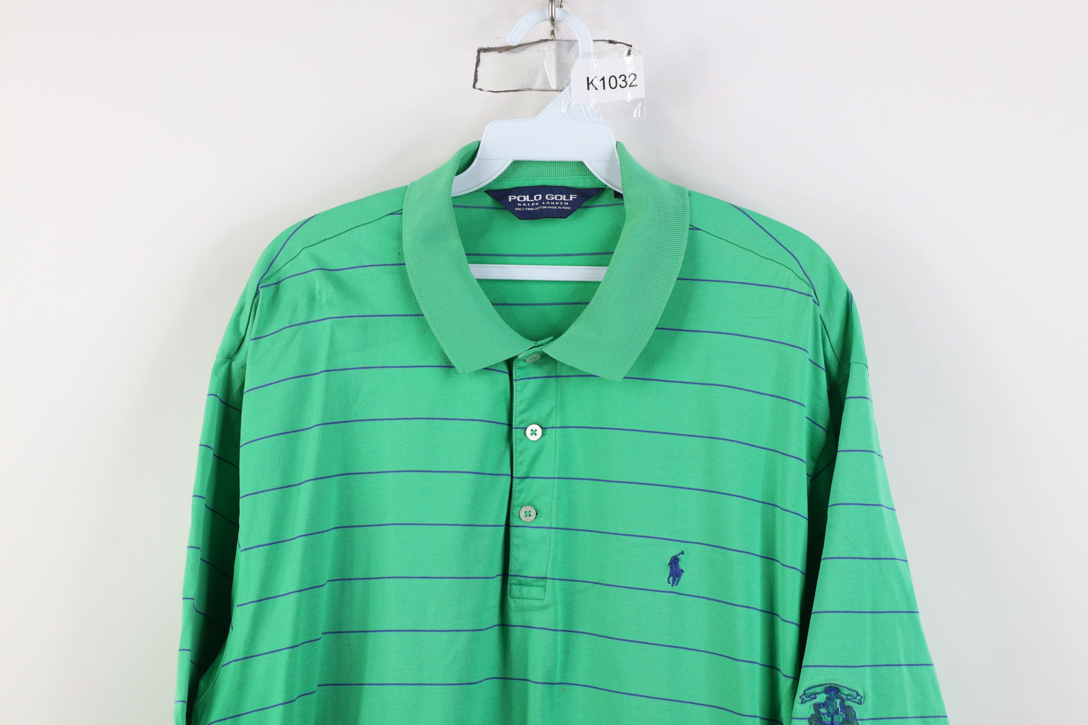 Ralph Lauren Vintage Polo Golf Ralph Lauren Striped Golfing Polo Green Size US XL / EU 56 / 4 - 2 Thumbnail