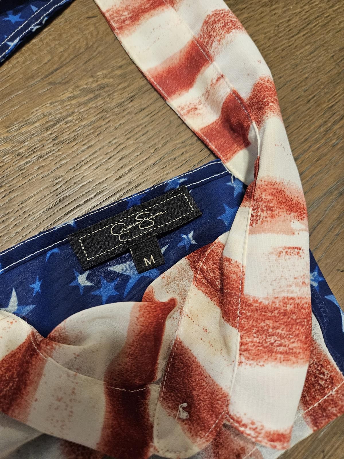 Designer Jessica Simpson Stars and Stripes Sleeveless Top Size M / US 6-8 / IT 42-44 - 5 Thumbnail