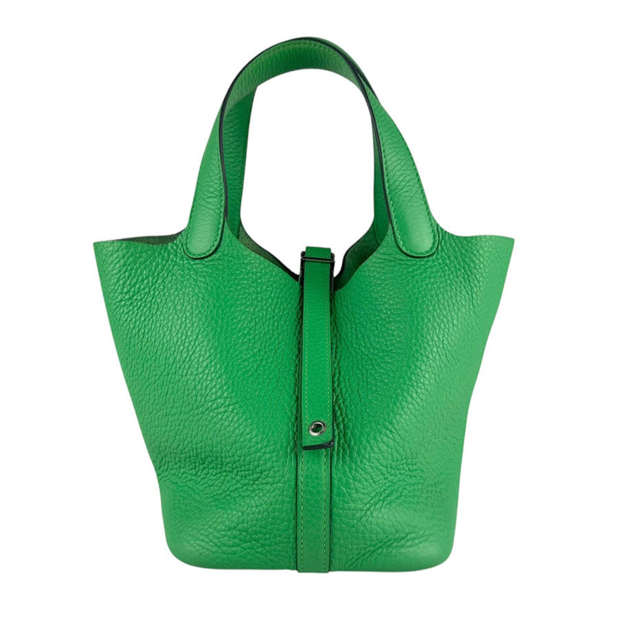 Hermes Hermes Hermès Picotin Lock PM 18 Handbag in Taurillon Clemence Leather with Vert Comics Silver, Women's, Free Shipping, z8089 Size ONE SIZE - 1 Thumbnail
