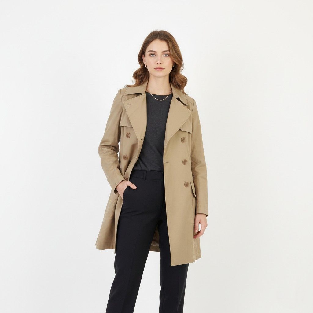 Vintage Henriette Steffensen Copenhagen Women M Coat Beige 5743 Size M / US 6-8 / IT 42-44 - 1 Thumbnail