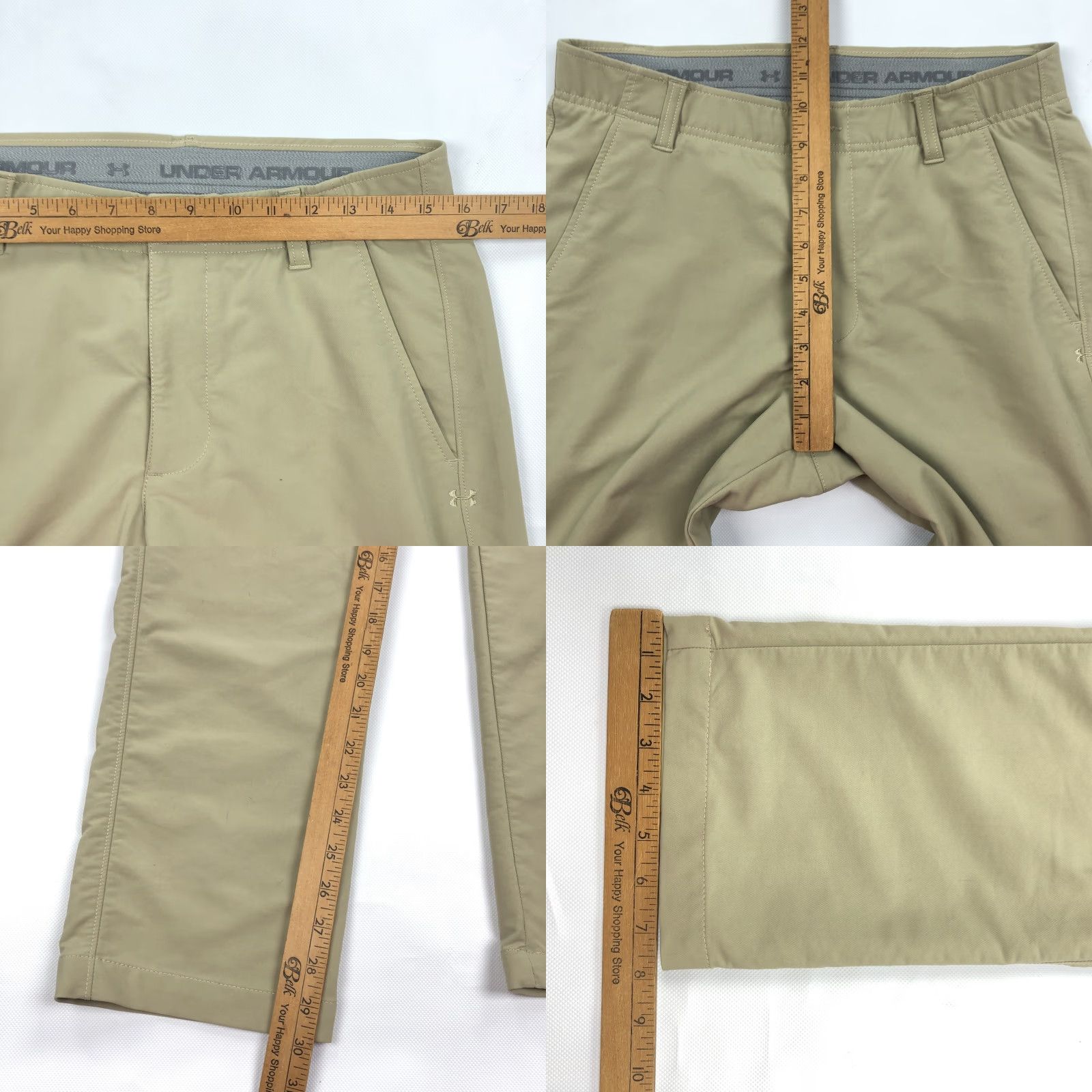 Under Armour Under Armour Men's Tan Khaki Performance Flat Front Golf Pants 32x30 Slant Pockets Breathable Stretch Size US 32 / EU 48 - 8 Thumbnail